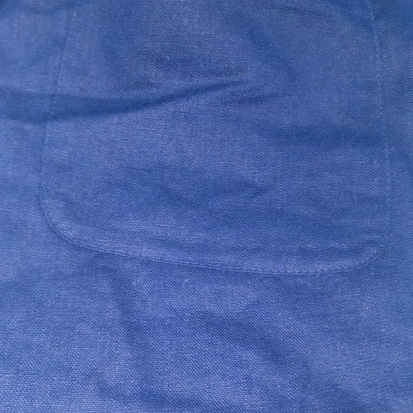 Navy Blue Linen Shorts 100% LINEN Pull On Elastic Waist, High Rise with Pockets - Picture 6 of 10